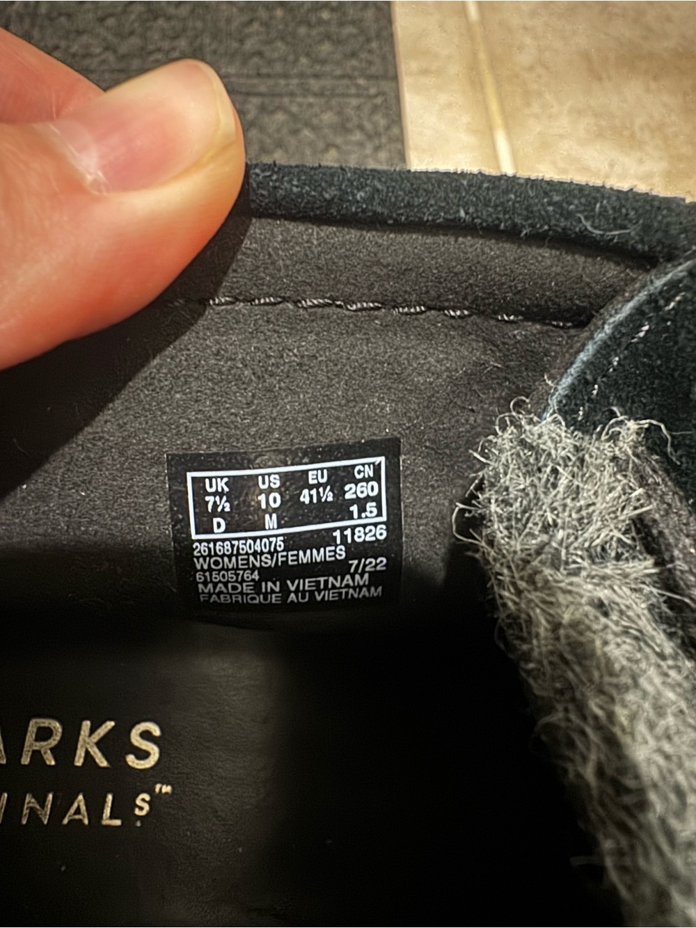 Women’s Wool-Trim Clarks - Charcoal Gray - Picture 4 of 5